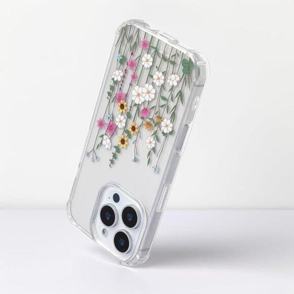 iPhone 16 Pro Cute Pretty Flower Clear Transparent Girl Wireless Charging Case - Picture 2 of 4